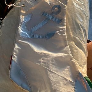 Sea Bag Christmas Stocking White and Silver, Anchor, never used. Maine